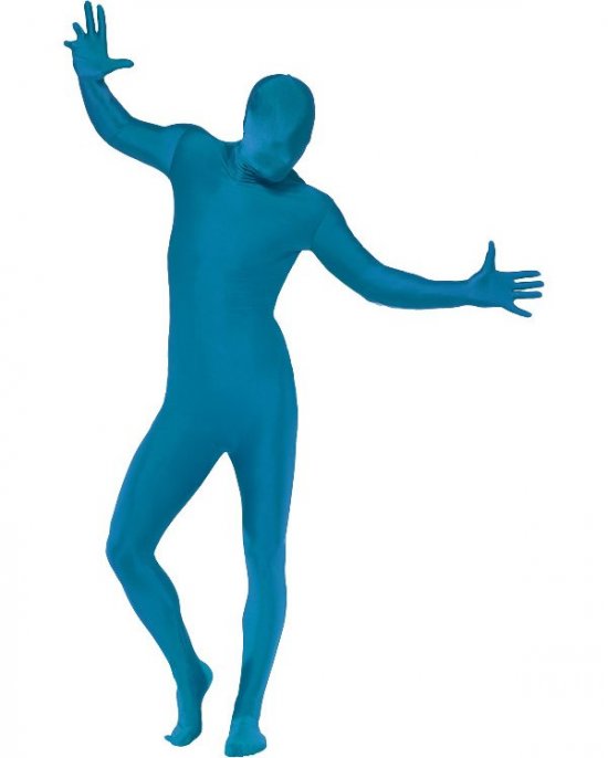 Blå Skinsuit Kostume - Farvetemaer kostume til voksne i størrelserne M-XL | Blåt tema - Temashop