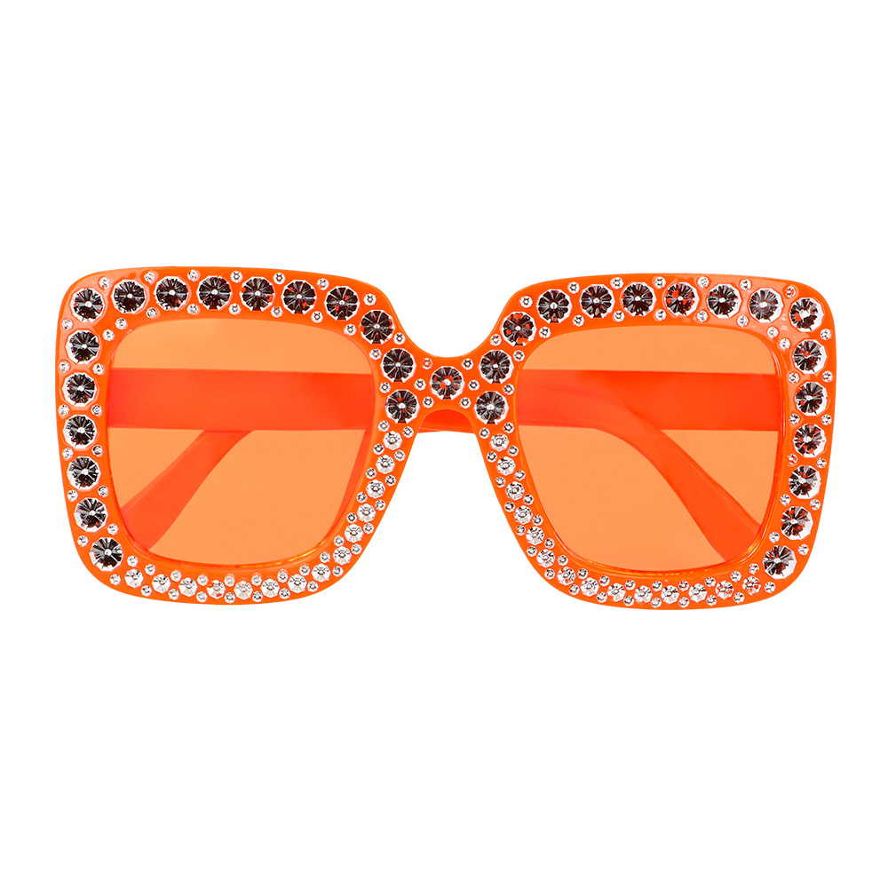 Bling Briller Orange | Orange tema Briller - Hovedtilbehør - Temashop