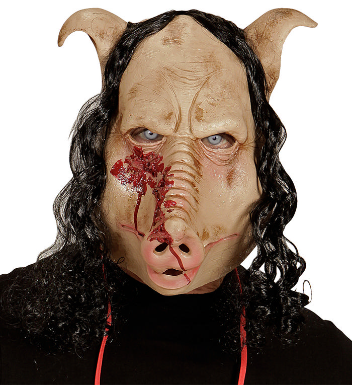 Blodig Grisehoved Maske | Gris Maske - Hovedtilbehør - Temashop