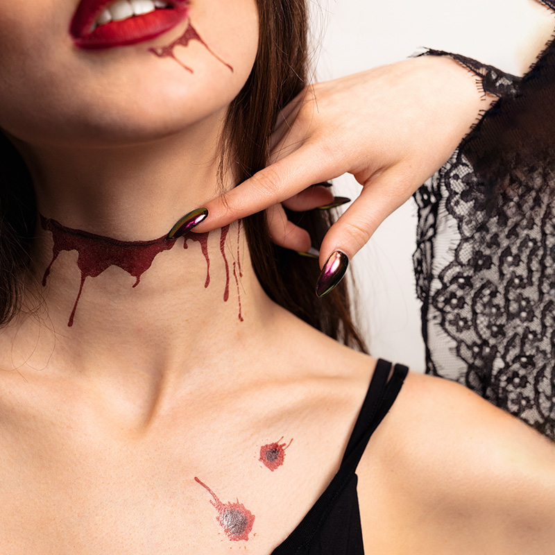 Blodsplatter Falske Tatoveringer