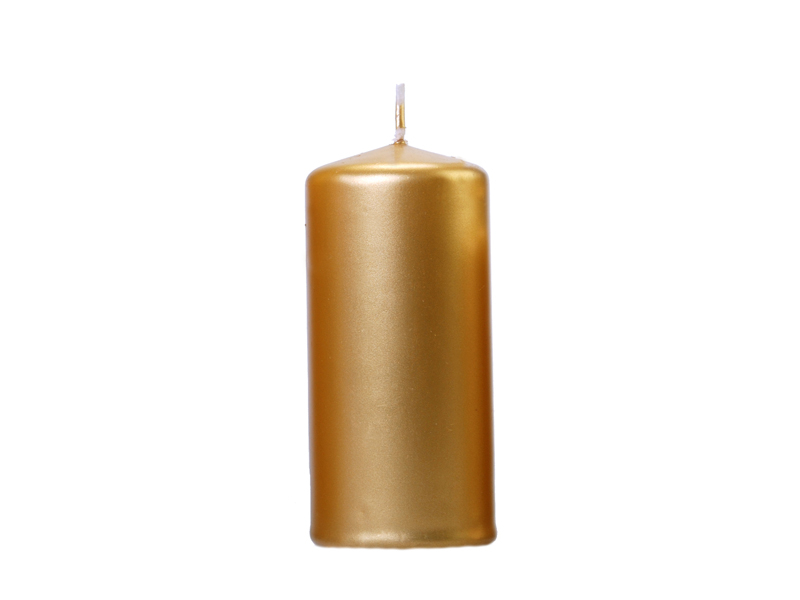 Bloklys Metallisk Guld - 6 stk (15 x 6 cm) | Guld tema Lys / lysestager - Temashop