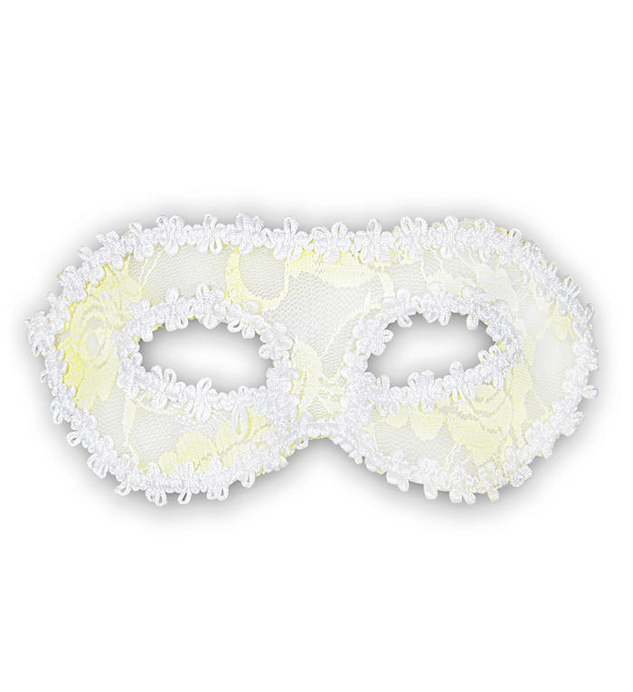 Blomster Blonde Øjenmaske Hvid | Masquerade Maske - Hovedtilbehør - Temashop
