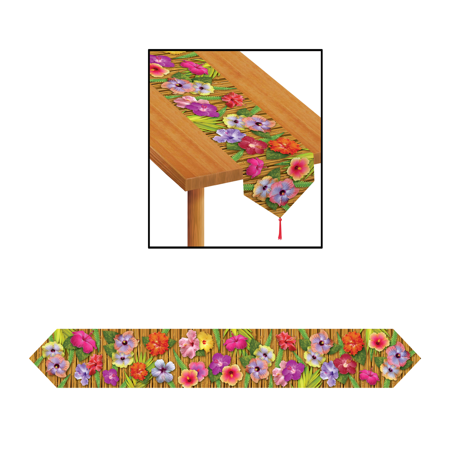 Blomster Bordløber - 1 stk (28 x 183 cm) | Hawaii Bordløber - Temashop