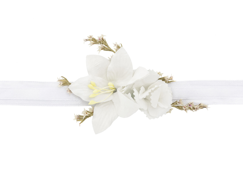 Blomster Corsage Hvid | Blomst Hårbøjle / Pandebånd / Hårbånd - Hovedtilbehør - Temashop
