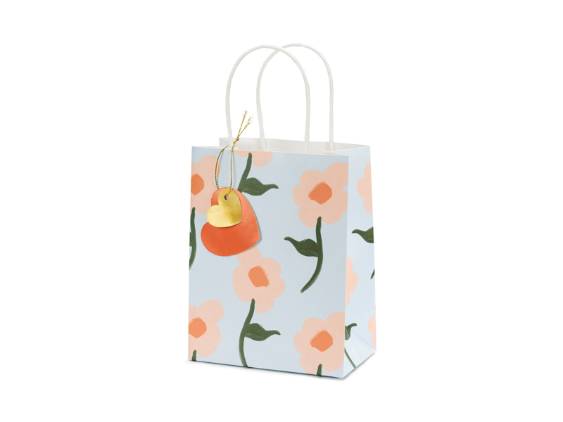 Blomster Gavepose Lyseblå - 1 stk (8 x 14 x 18 cm) | Blomst Poser / Goodiebags - Temashop