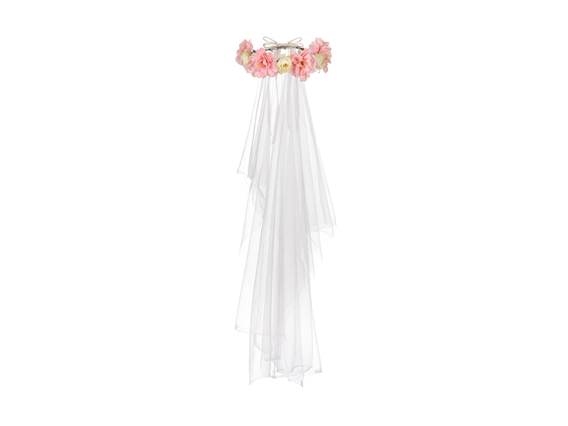 Blomsterkrone Slør (17 cm) | Blomst Hårbøjle / Pandebånd / Hårbånd - Hovedtilbehør - Temashop