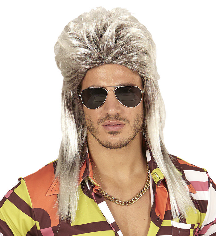 Blond 80er Mullet Paryk | 80'erne Totally Paryk - Hovedtilbehør - Temashop