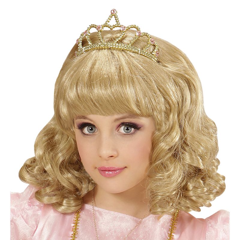 Blond Prinsesse Børneparyk | Prinsesse Hårbøjle / Pandebånd / Hårbånd - Hovedtilbehør - Temashop