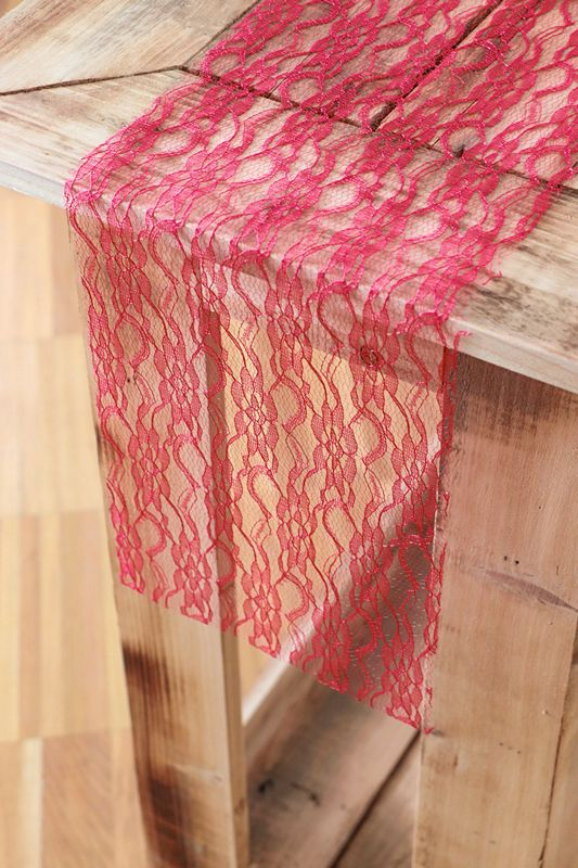 Blonde Bordløbere Rød - 3 stk (19 x 310 cm) | Rødt tema Bordløber - Temashop