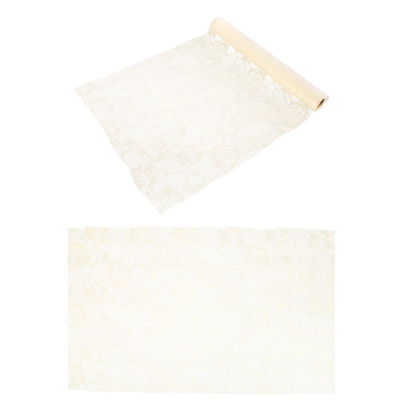 Blonde Roser Bordløber Elfenbenshvid - 1 stk (30 x 500 cm) - Temashop