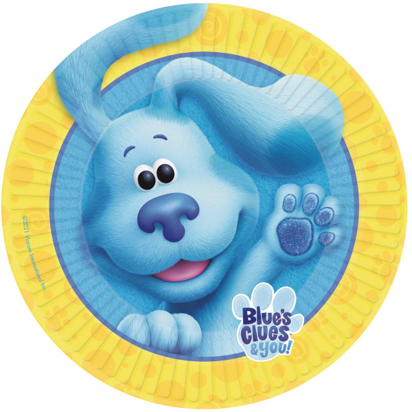 Blue's Clues Paptallerkener - 8 stk (23 cm) | Blues Clues Tallerkner - Temashop