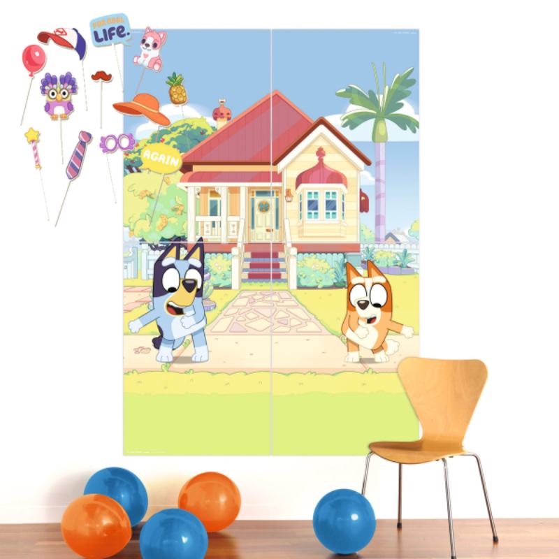 Bluey Backdrop - 1 stk (141,2 x 203,6 cm) | Bluey Vægbaggrunde - Temashop