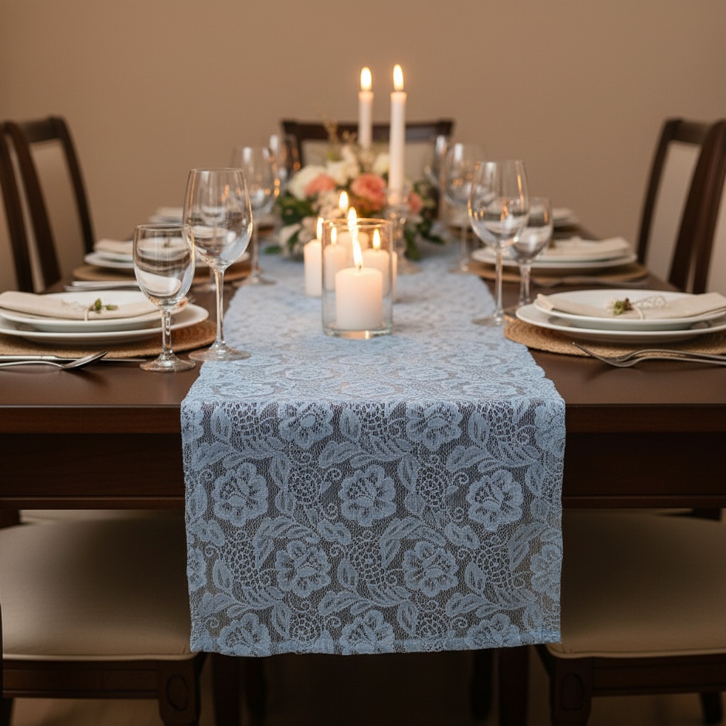 Sizo Rose Bordløber Sart Lyseblå