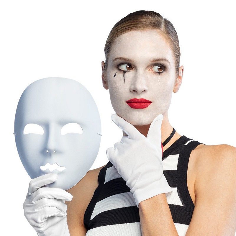 Mime Maske Hvid