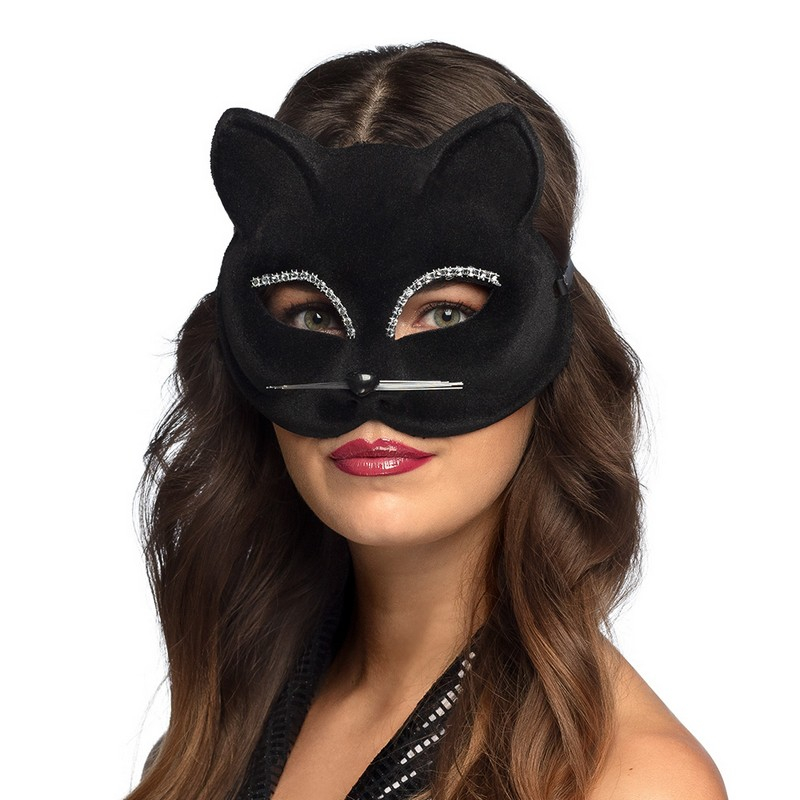 Kat Øjenmaske Rhinsten | Kat Maske - Hovedtilbehør - Temashop