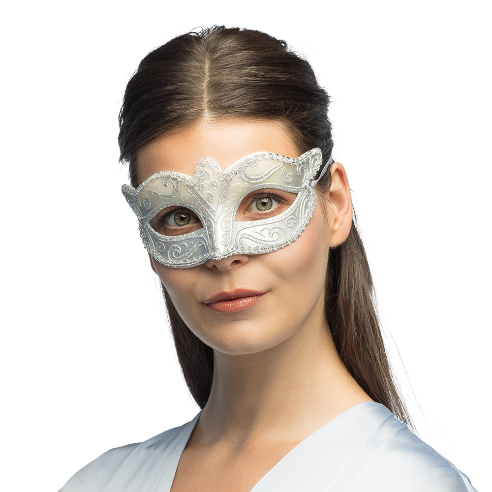 Venetiansk Øjenmaske Sølv | Masquerade Maske - Hovedtilbehør - Temashop