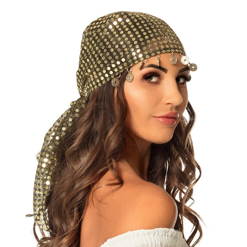 Mavedanser Bandana Guld | Danser Hat / Hue / Hjelm - Hovedtilbehør - Temashop