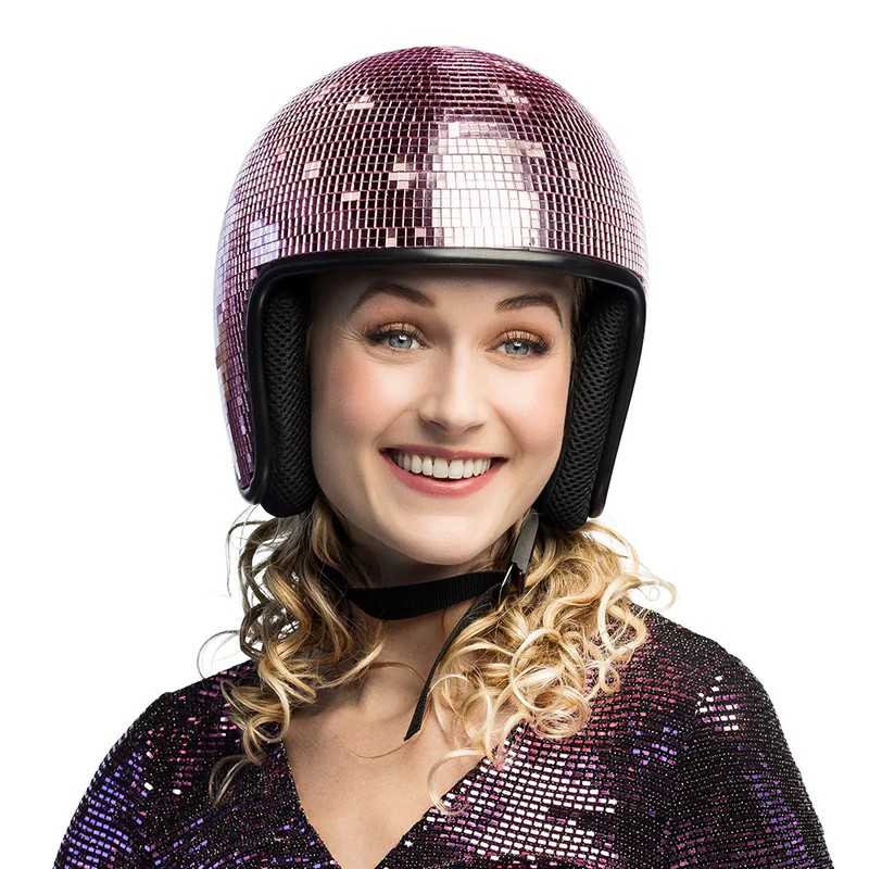 Disko Hjelm Rosaguld | 70'erne Disco Hat / Hue / Hjelm - Hovedtilbehør - Temashop