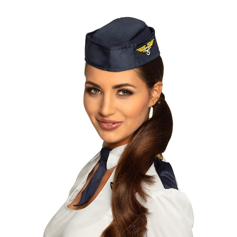 Stewardesse Hat Mørkeblå (56 cm) | Stewardesse Hat / Hue / Hjelm - Hovedtilbehør - Temashop