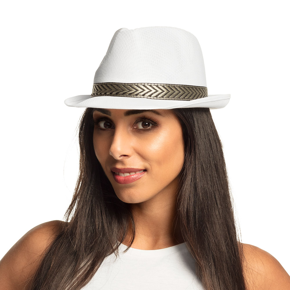 Gangster Fedora Hvid