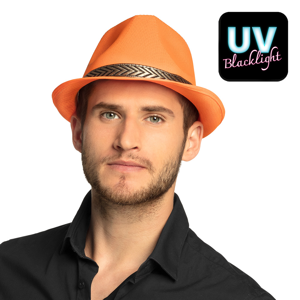 Gangster Fedora Neon Orange