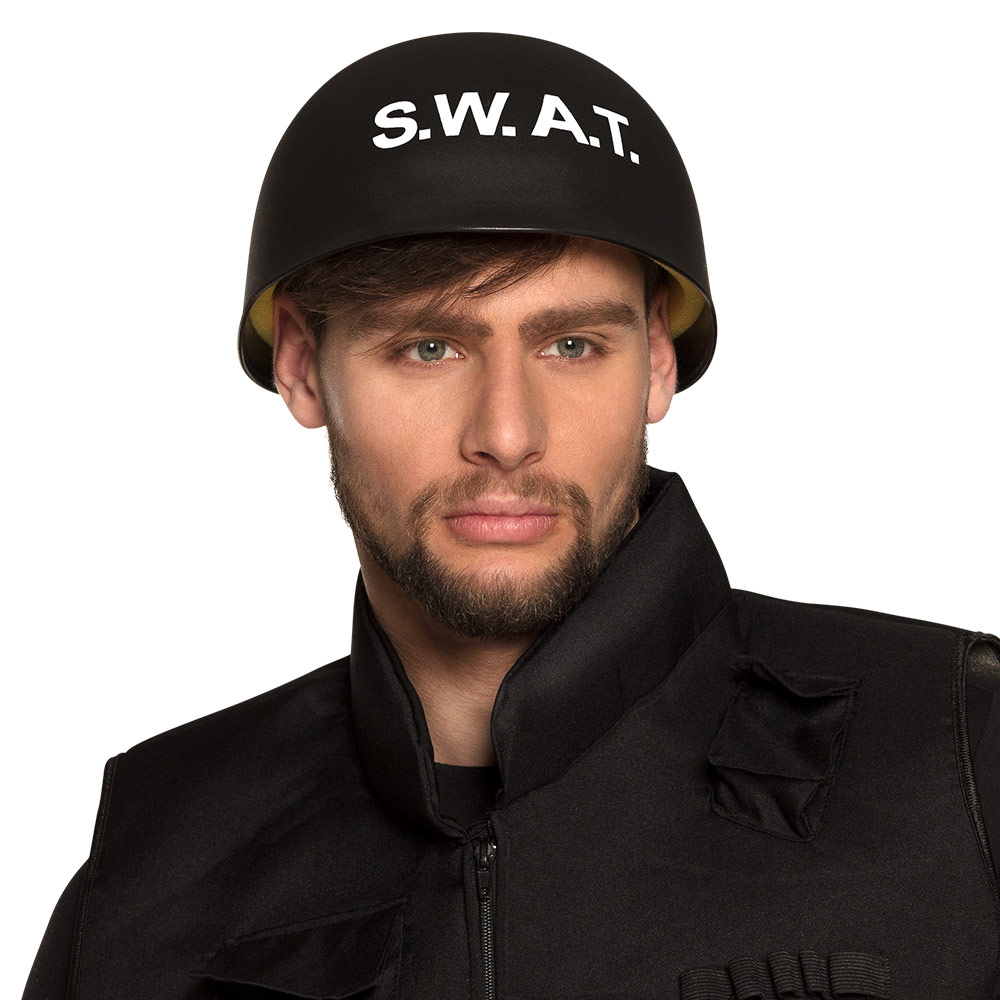 SWAT Hjelm Sort (60 cm) | Politi Hat / Hue / Hjelm - Hovedtilbehør - Temashop