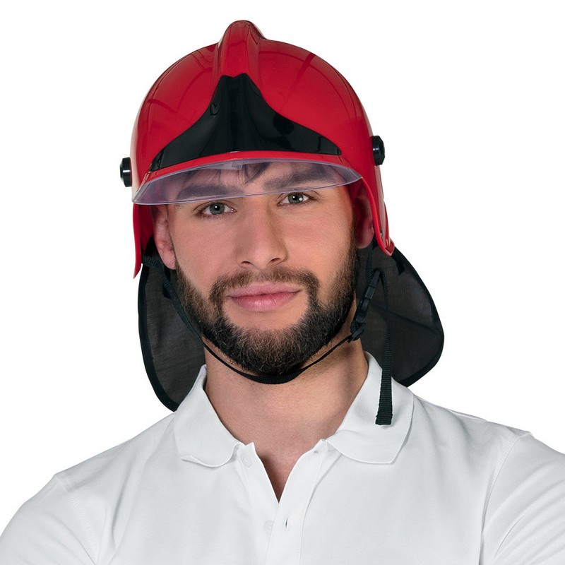 Brandmand Hjelm Rød/Sort | Brandmand Hat / Hue / Hjelm - Hovedtilbehør - Temashop