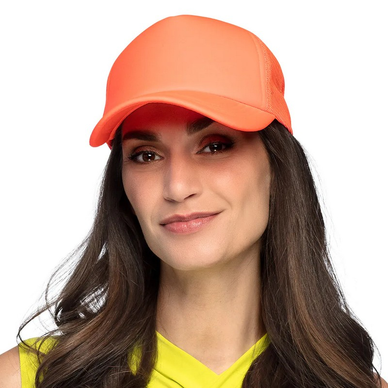 Kasket Neon Orange | UV / Neon Hat / Hue / Hjelm - Hovedtilbehør - Temashop