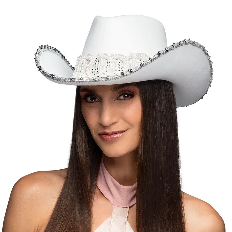 Bride Cowboyhat | Bachelorette Hat / Hue / Hjelm - Hovedtilbehør - Temashop