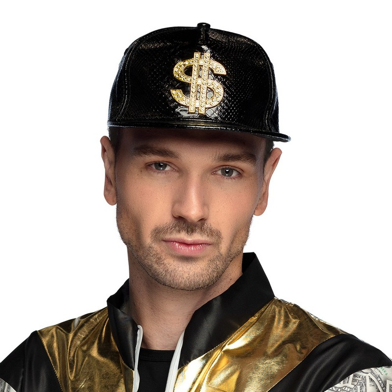 Dollar Kasket Sort | Pimp Hat / Hue / Hjelm - Hovedtilbehør - Temashop