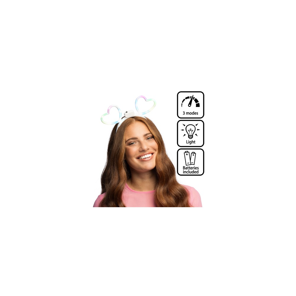 LED Tiara Lysende Hearts | Hårbøjle / Pandebånd / Hårbånd - Kostume - Temashop