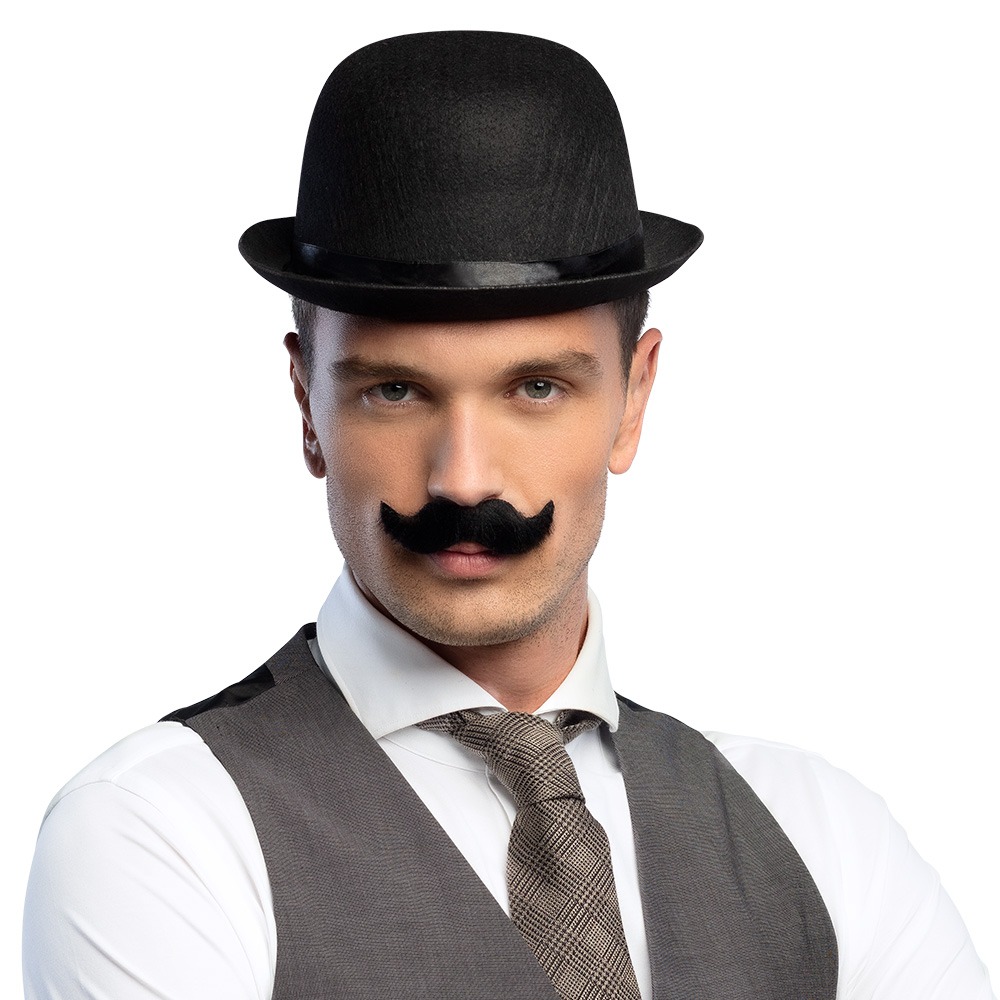 Gentleman Overskæg Sort | Gentleman Skæg - Hovedtilbehør - Temashop