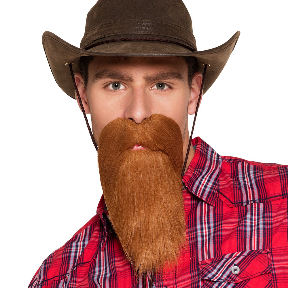 Cowboyskæg Brun | Det vilde vesten Skæg - Hovedtilbehør - Temashop