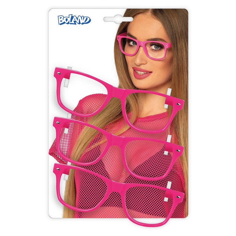 90'er Partybriller Pink | 90'erne Retro Briller - Hovedtilbehør - Temashop