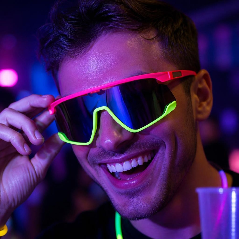 Neon UV Partybriller | UV / Neon Briller - Hovedtilbehør - Temashop