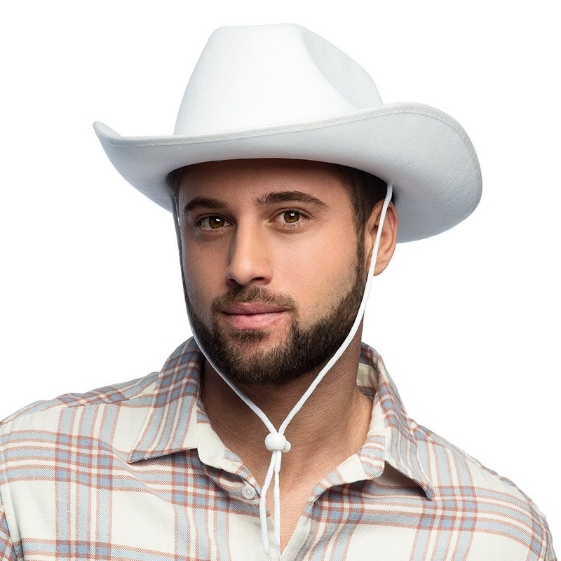 Rodeo Cowboy Hat Hvid | Det vilde vesten Hat / Hue / Hjelm - Hovedtilbehør - Temashop