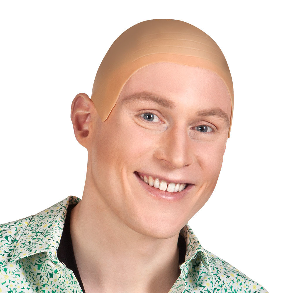 Latex Bald Cap Skaldet Hætte | Gammel person Paryk - Hovedtilbehør - Temashop