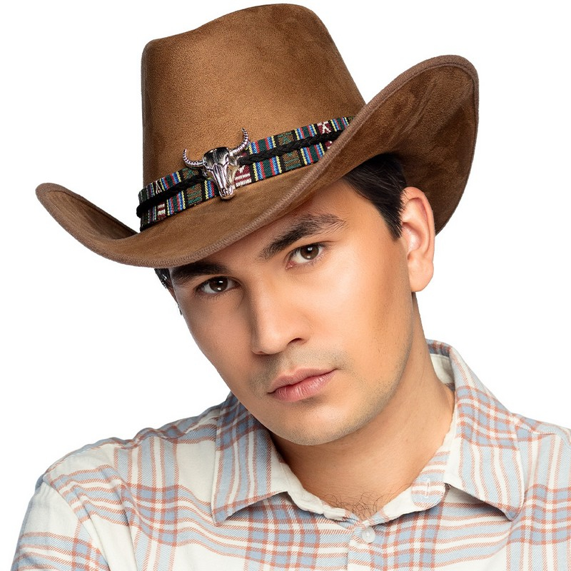 Django Cowboy Hat Brun | Det vilde vesten Hat / Hue / Hjelm - Hovedtilbehør - Temashop