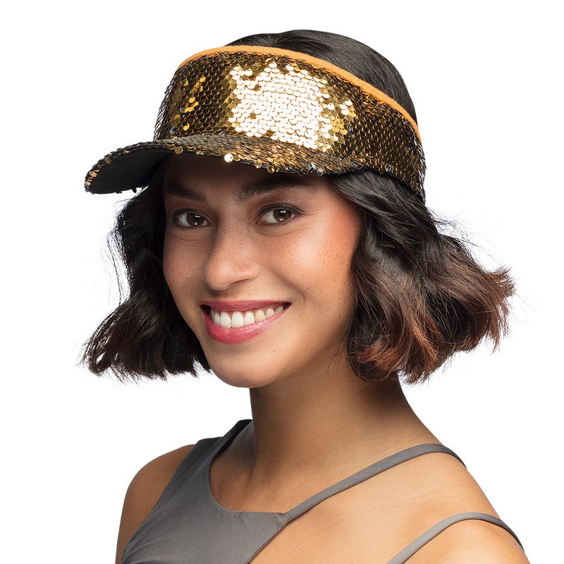 Glimmer Solkasket Guld | 70'erne Disco Hat / Hue / Hjelm - Hovedtilbehør - Temashop