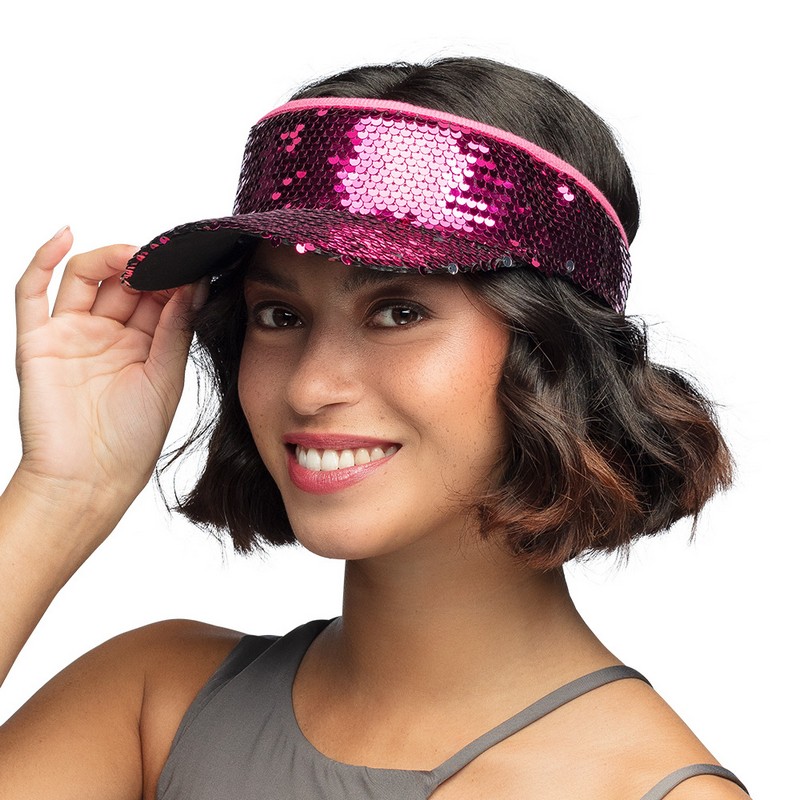 Glimmer Solkasket Pink | 70'erne Disco Hat / Hue / Hjelm - Hovedtilbehør - Temashop