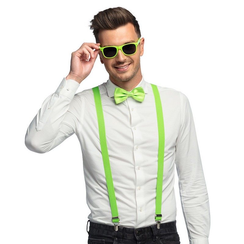 Neon Party Outfit Grøn | UV / Neon Tilbehørskit - Kropstilbehør - Temashop