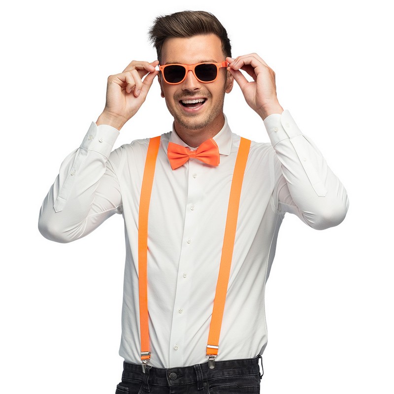 Neon Party Outfit Orange | UV / Neon Tilbehørskit - Kropstilbehør - Temashop