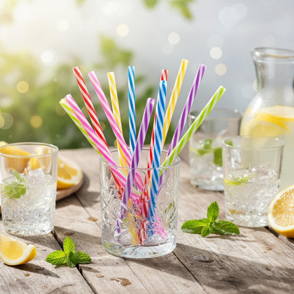 Genanvendelige Stribede Sugerør