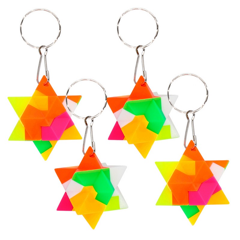 Stjerne Puslespil Nøgleringe (3 x 3 cm) | Sjovt diverse Nøgleringe - Temashop