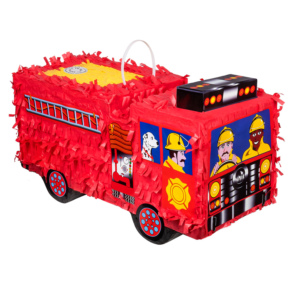 Brandbil Piñata Rød - 1 stk (43 x 24 x 18 cm) | Brandmand Pinata - Temashop