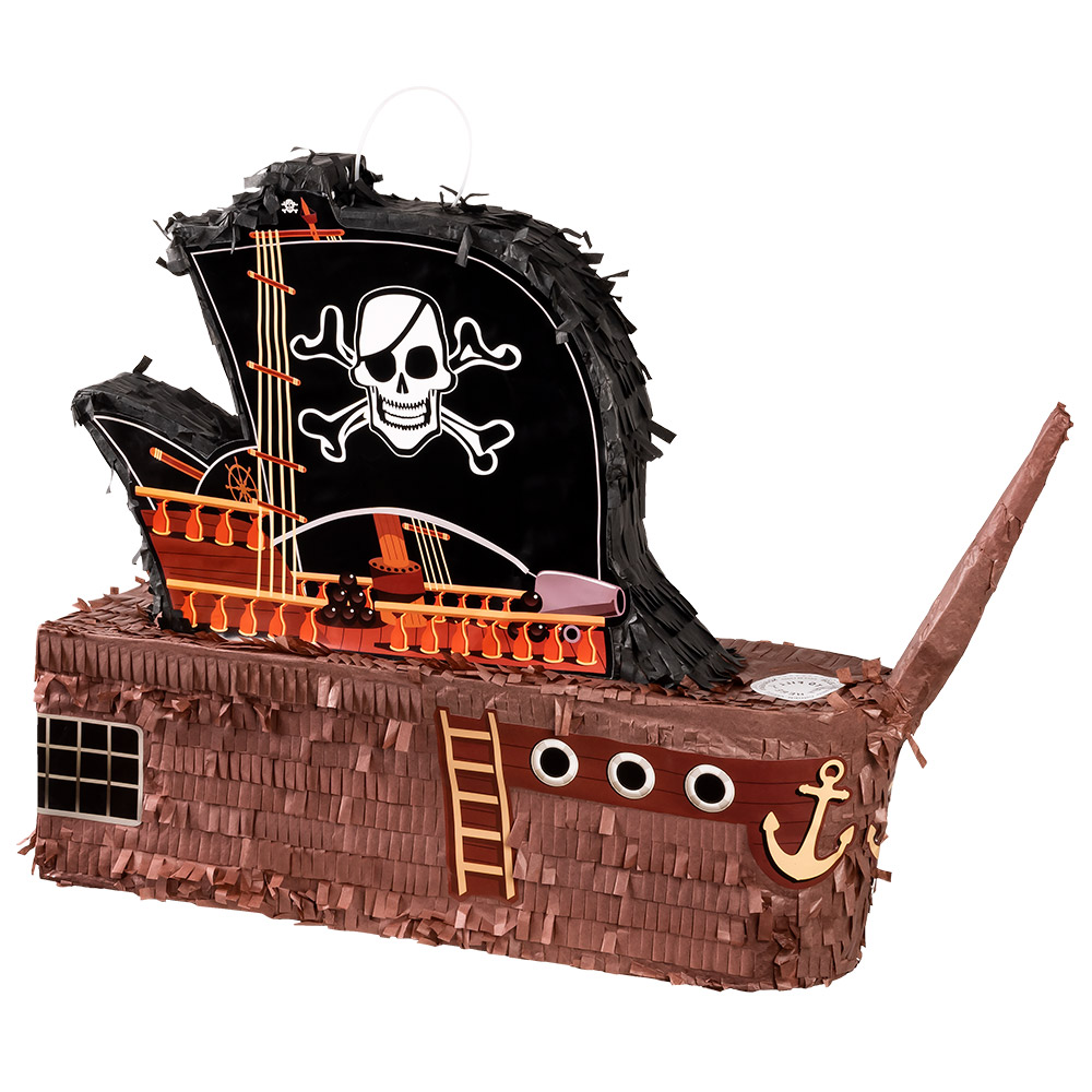 Piratskib Piñata Brun - 1 stk (59 x 44 x 15 cm) | Pirat Pinata - Temashop