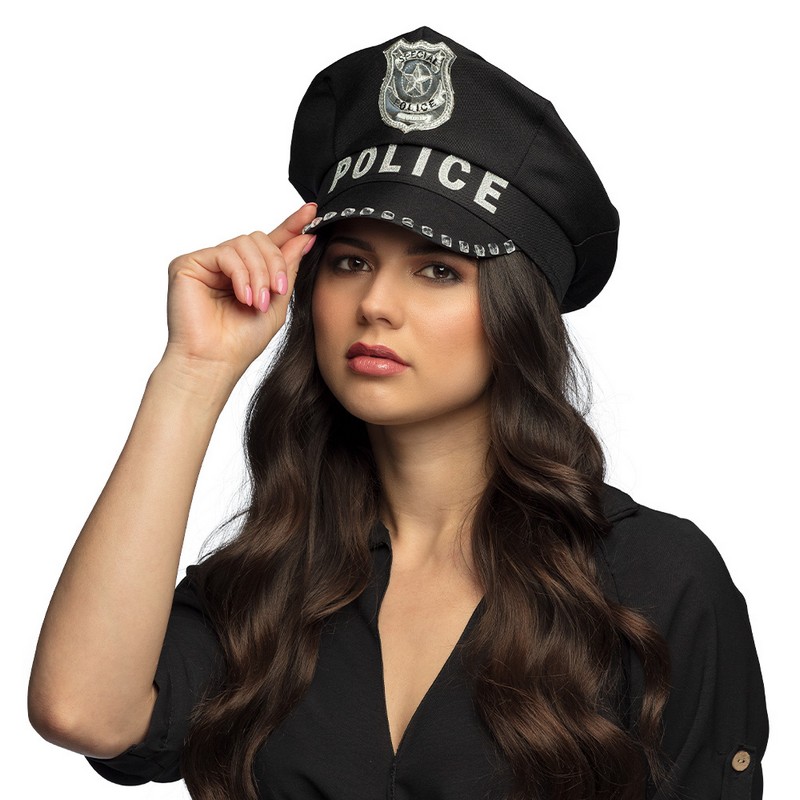 Amerikansk Politi Hat (59 cm) | Politi Hat / Hue / Hjelm - Hovedtilbehør - Temashop