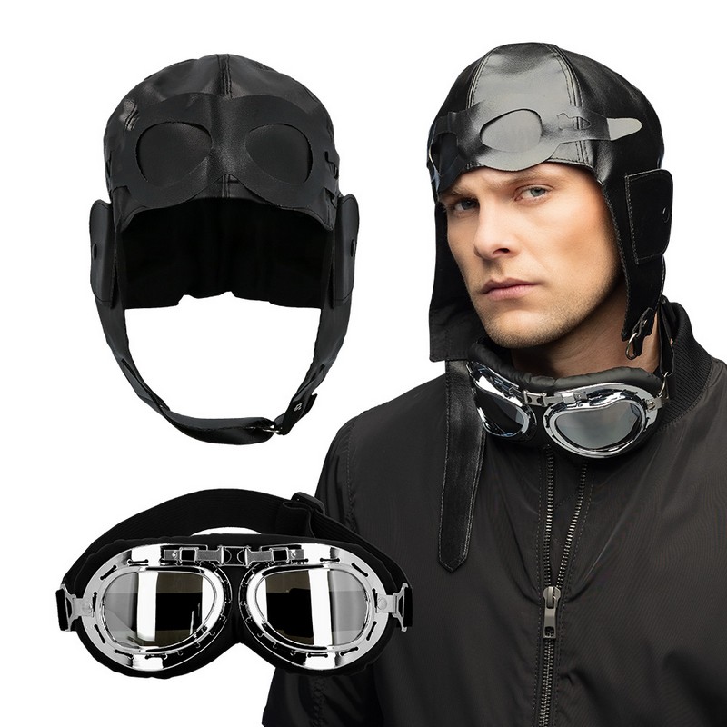 Pilot Hat & Briller | Pilot Tilbehørskit - Kropstilbehør - Temashop