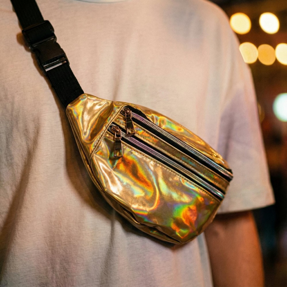 Holografisk Bæltetaske Guld | Guld tema Taske / Pung - Kropstilbehør - Temashop