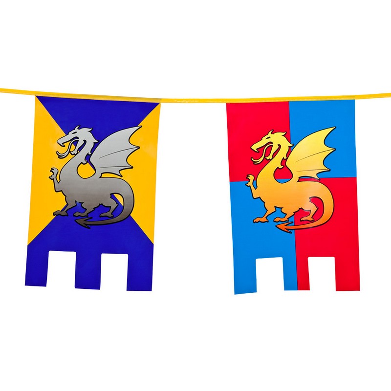 Middelalder Våbenskjold Flagguirlande